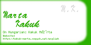 marta kakuk business card